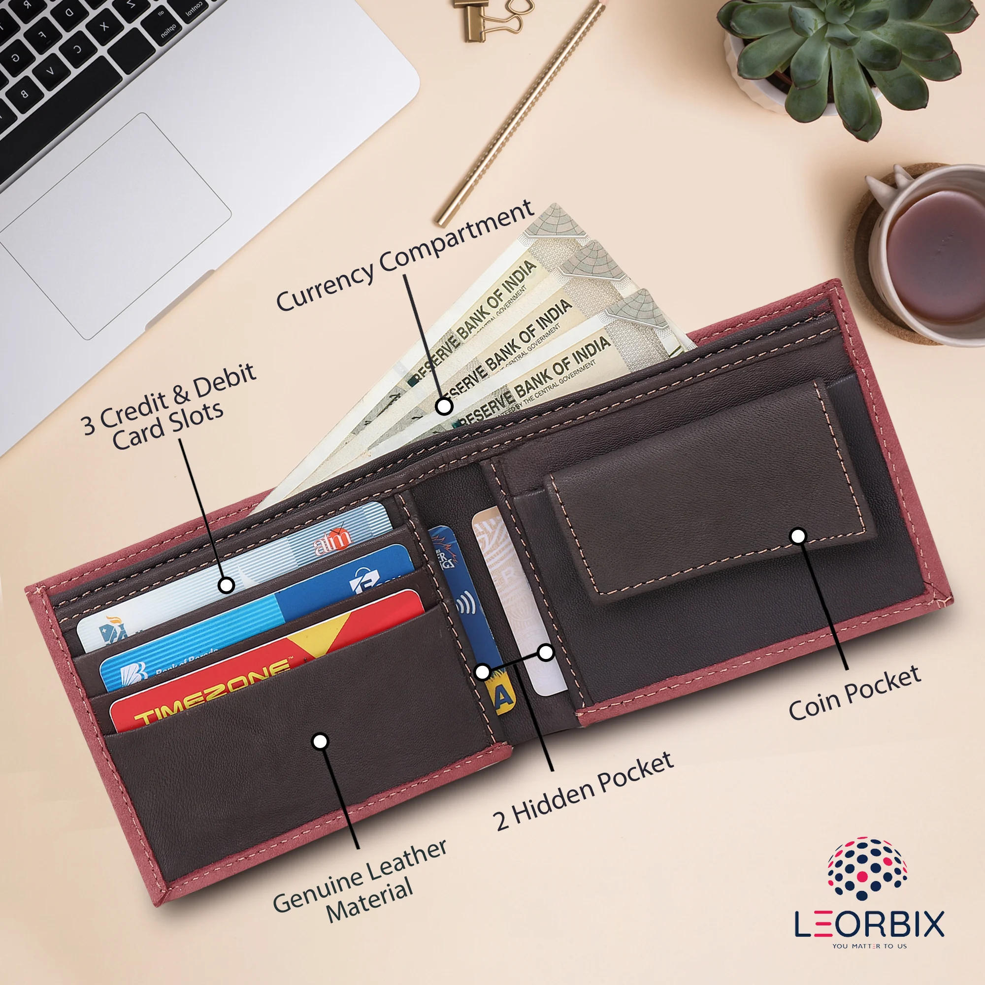 Men's Wallet - Pink